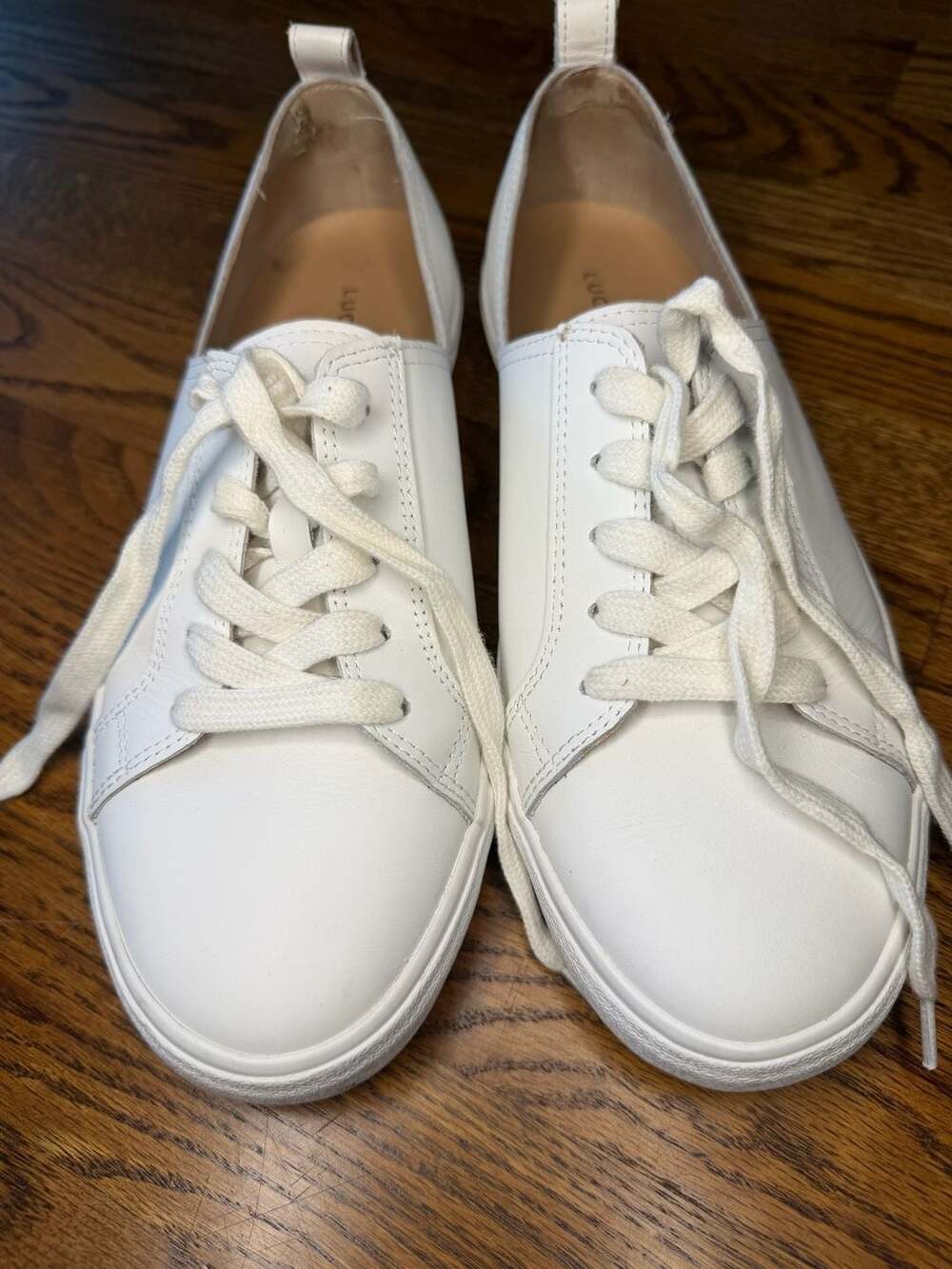 Lucky Brand Dansbey White Leather Lace-Up Casual Sneakers